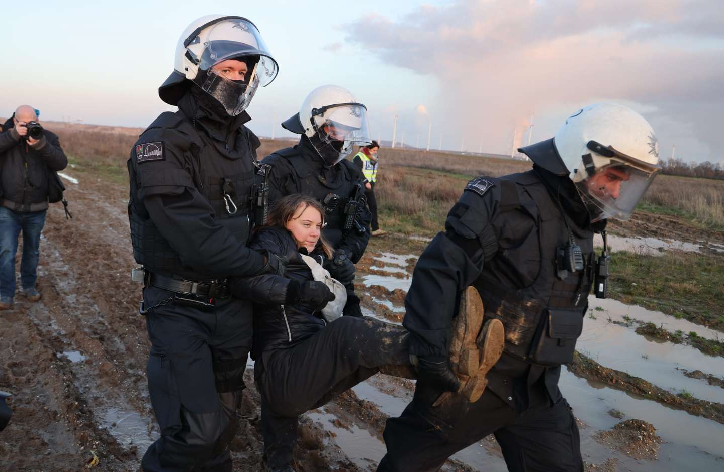 Demonstration near Garzweiler open pit mine