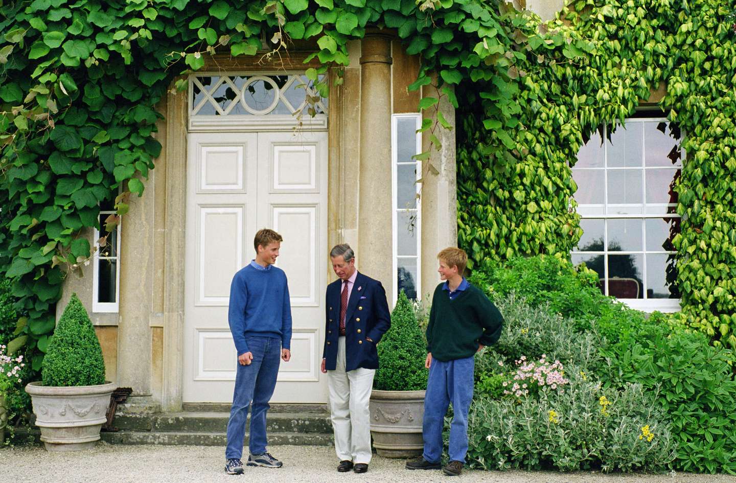 Prince Charles, Prince of Wales with his sons, Prince Harry