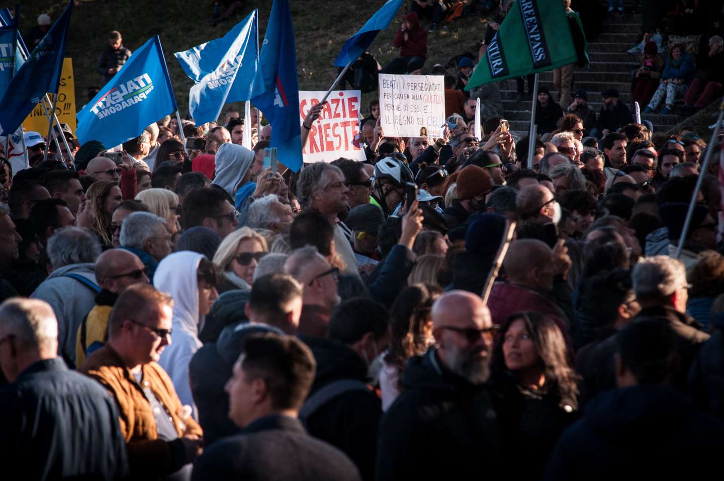 No Green Pass Demonstration In Rome