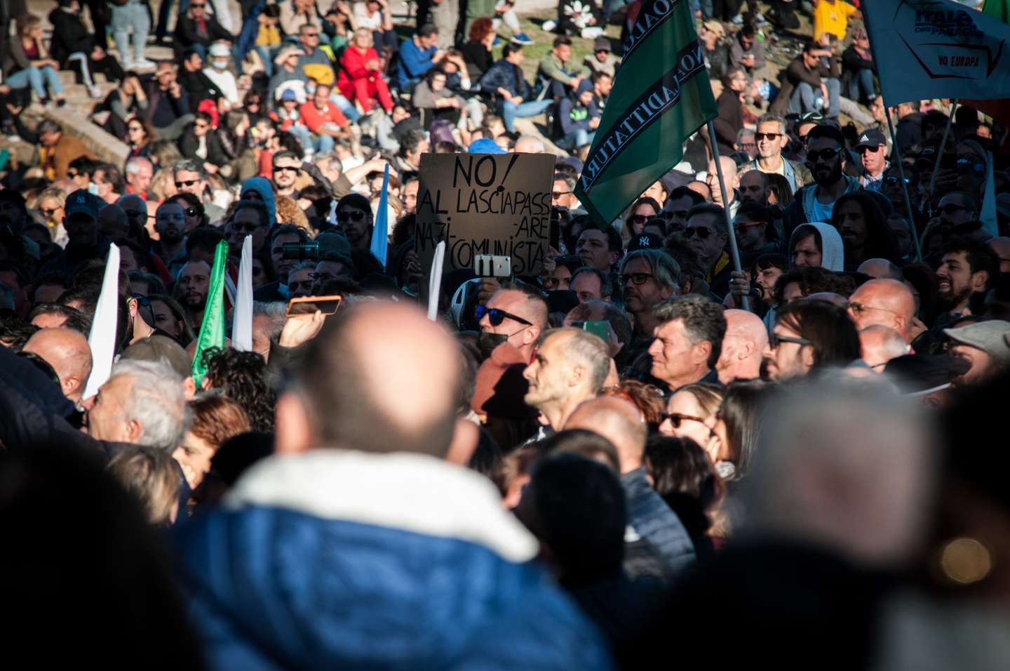 No Green Pass Demonstration In Rome