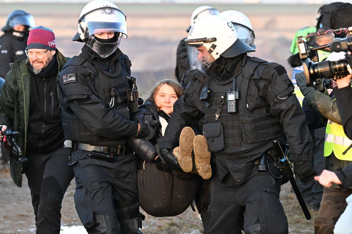 Demonstration near Garzweiler open pit mine