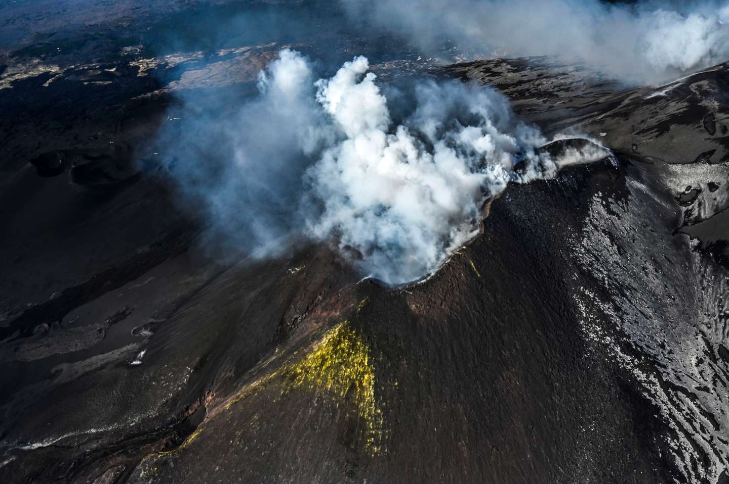 Volcanologists Watch Mount Etna From Above