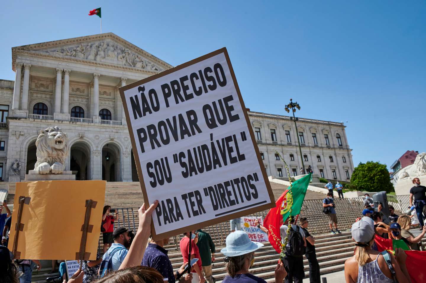 Anti-Vaccine Activists Protest Against Restrictions Imposed By The Government in Portugal