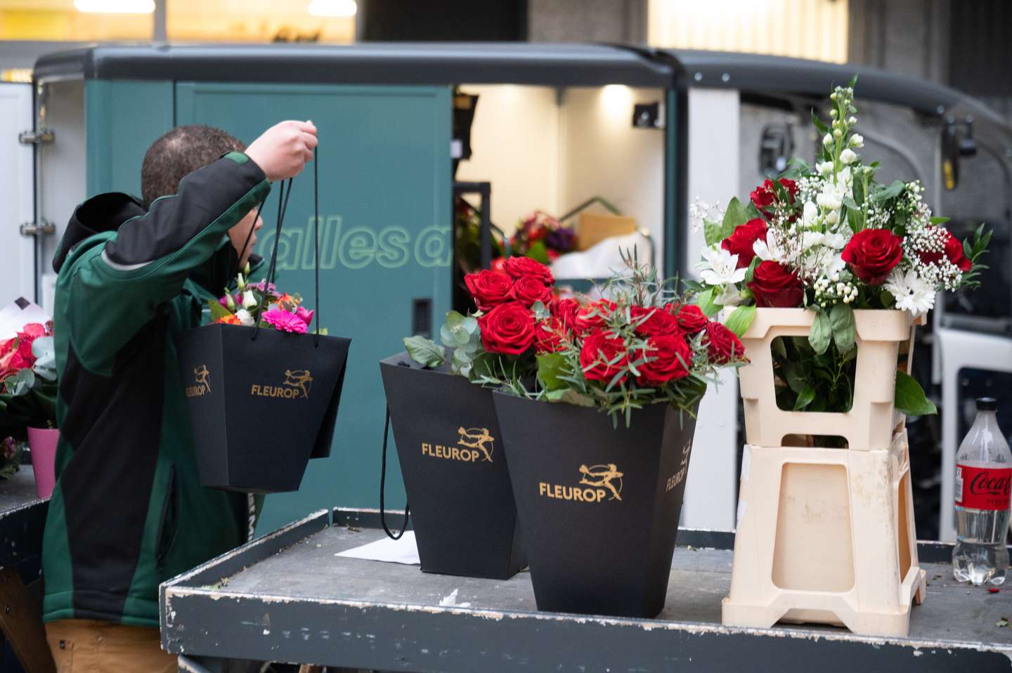 Celebração do Dia de São Valentim, também conhecido como Dia dos Namorados, em Frankfurt, na Alemanha