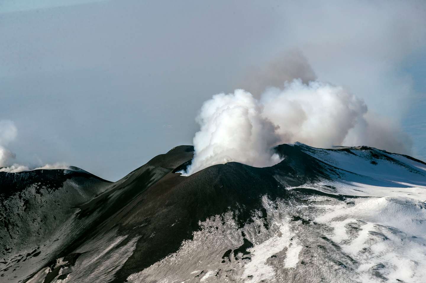 Volcanologists Watch Mount Etna From Above