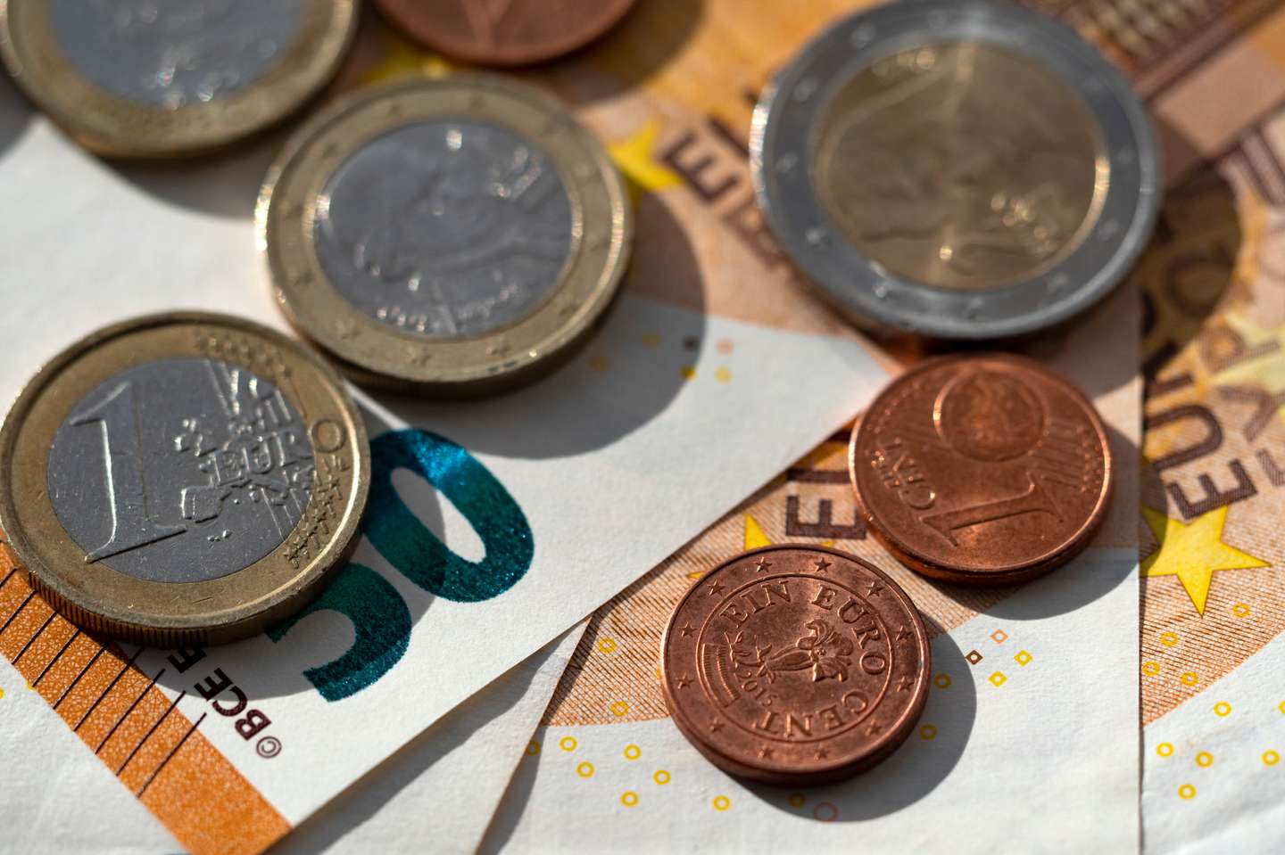 Moedas e notas de euros