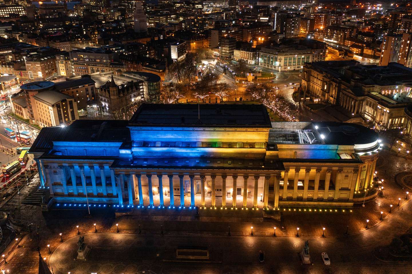 O Hall de St. George, edifício histórico de Liverpool, no Reino Unido