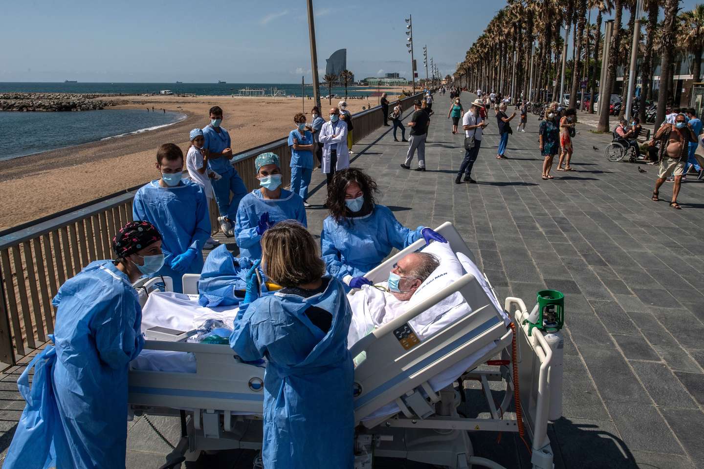 Barcelona Hospital Takes Recovering Coronavirus Patients To The Seaside