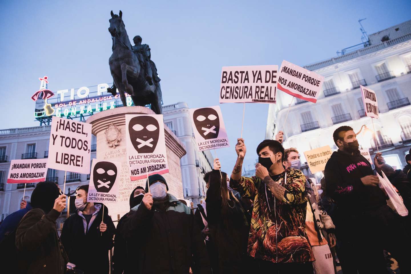 Protest Against The Sentence Of Catalan Rapper Pablo Hasel in Spain