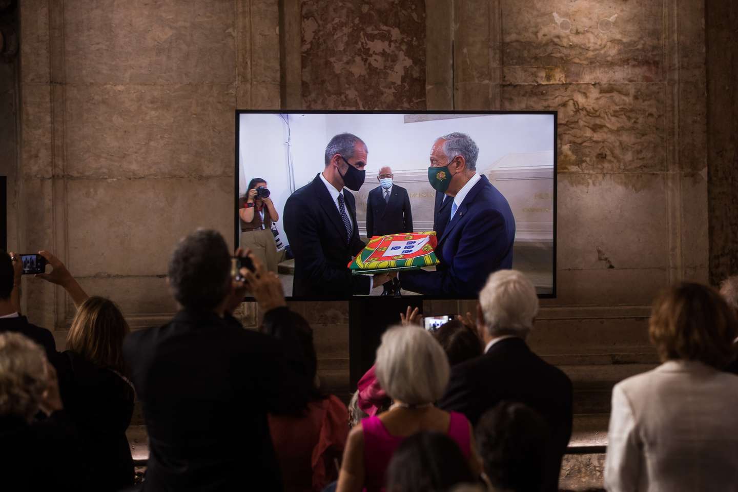 Cerimónia de concessão de Honras de Panteão Nacional a Aristides Sousa Mendes com a presença das mais altas figuras do Estado português como Marcelo Rebelo de Sousa, o Presidente da República, Eduardo Ferro Rodrigues, presidente da Assembleia da República e António Costa, primeiro-ministro. Lisboa, 19 de outubro de 2021. JOÃO PORFÍRIO/OBSERVADOR