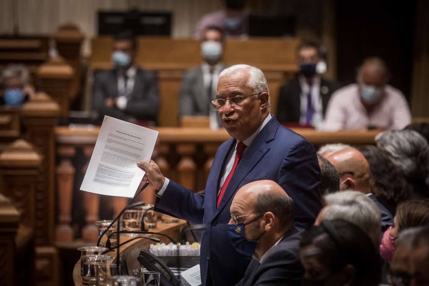 Parlamento: Debate na generalidade ao Orçamento do Estado para 2022, na Assembleia da República. Bloco de Esquerda e PCP votarão contra o orçamento o que provocará a queda do Governo de António Costa e eleições antecipadas. Intervenção de António Costa, primeiro.ministro. Lisboa, 26 de outubro de 2021. JOÃO PORFÍRIO/OBSERVADOR