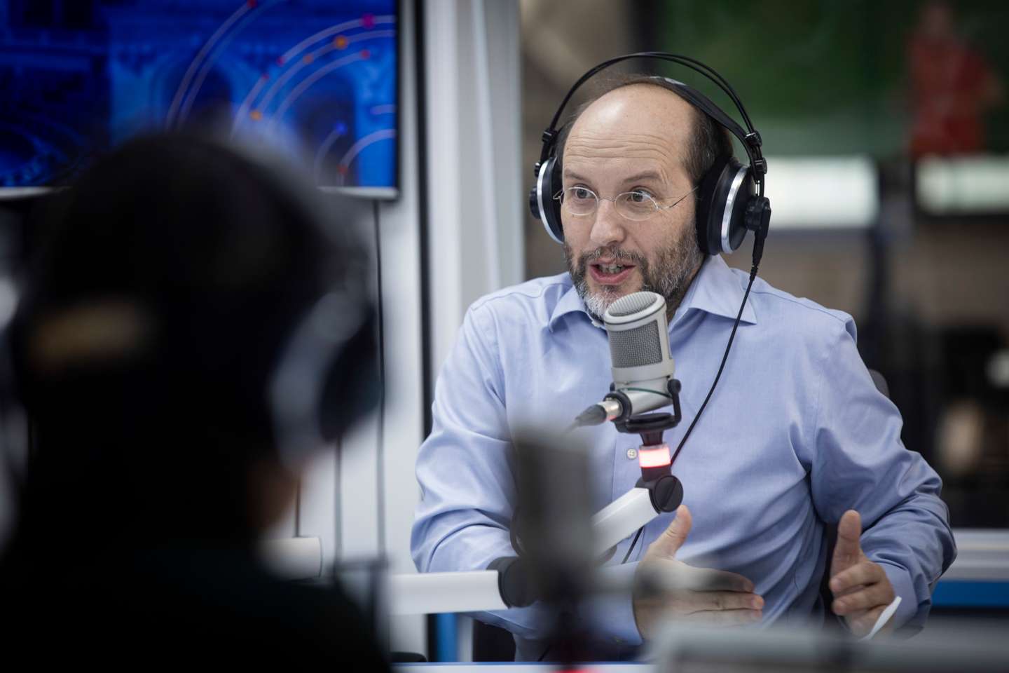 Entrevista a Rui Tavares, fundador do partido Livre, à Rádio Observador. Rui Tavares será o cabeça de lista do partido por Lisboa, Lisboa, 30 de dezembro de 2021. JOÃO PORFÍRIO/OBSERVADOR