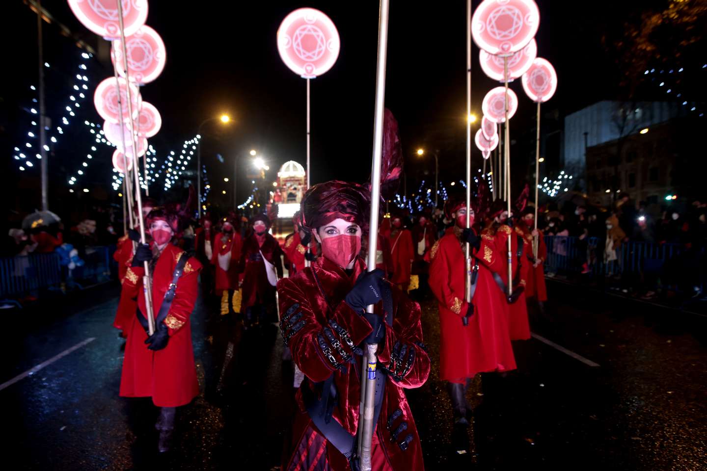 A celebração da Noite de Reis em Madrid, Espanha