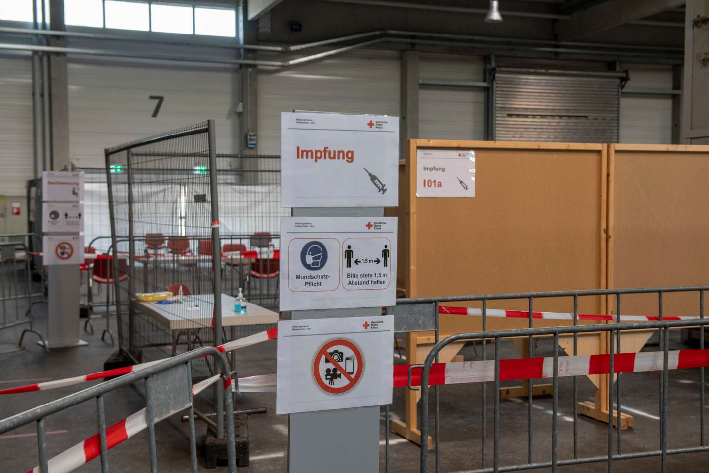 Trial run vaccination centre in Ulm