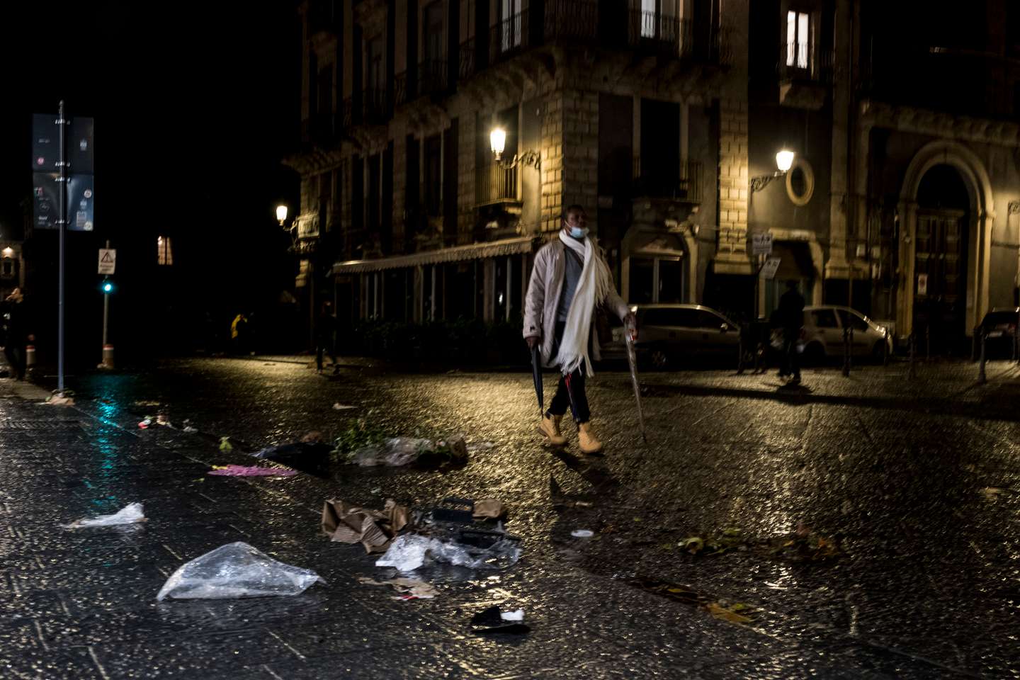 Inundações causadas por tempestade rara em Catania, Itália