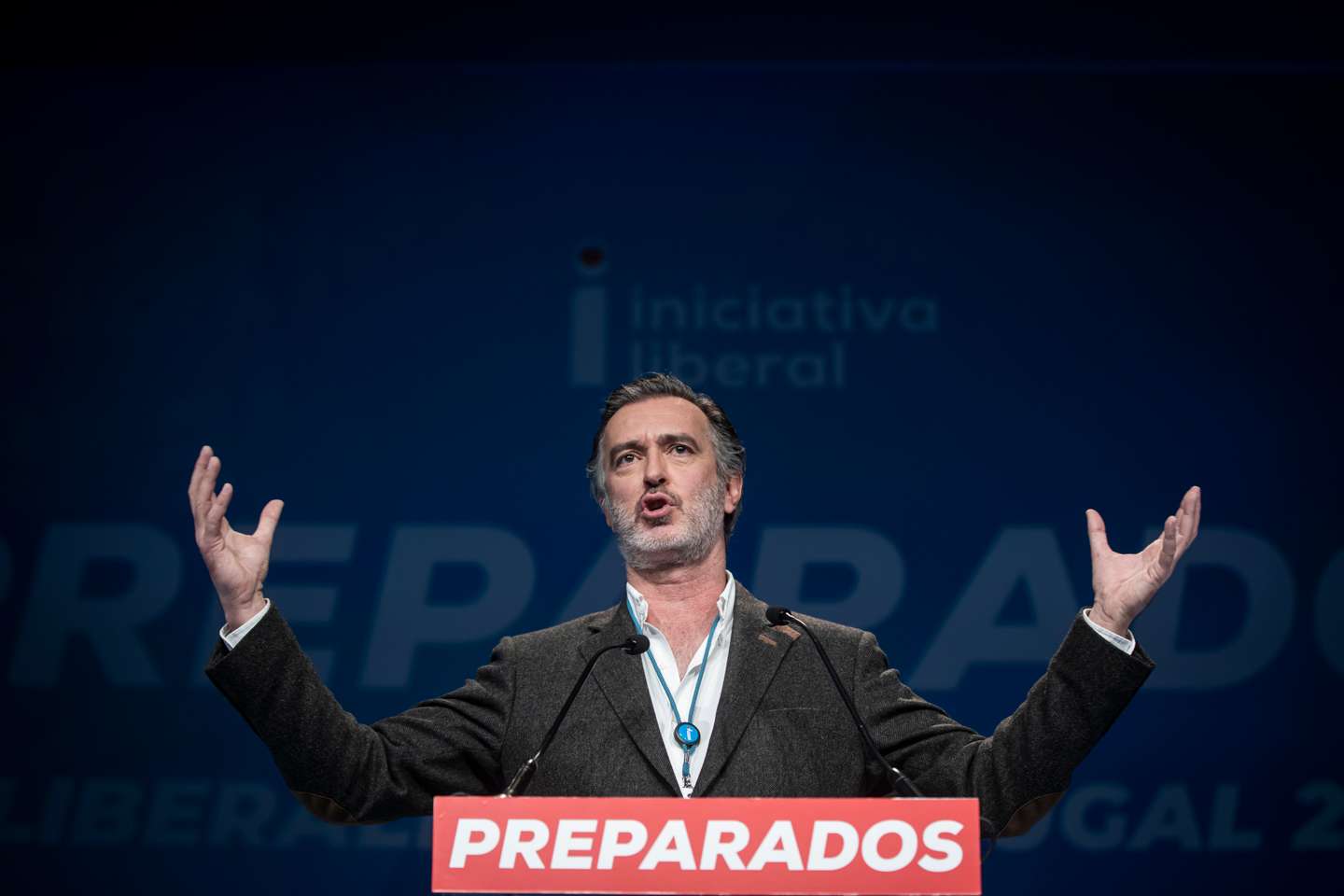 VI Convenção da Iniciativa Liberal - IL. O partido reúne em convenção no Centro de Congressos de Lisboa. Intervenção de João Cotrim de Figueiredo, presidente do partido. Lisboa, 11 de dezembro de 2021. JOÃO PORFÍRIO/OBSERVADOR