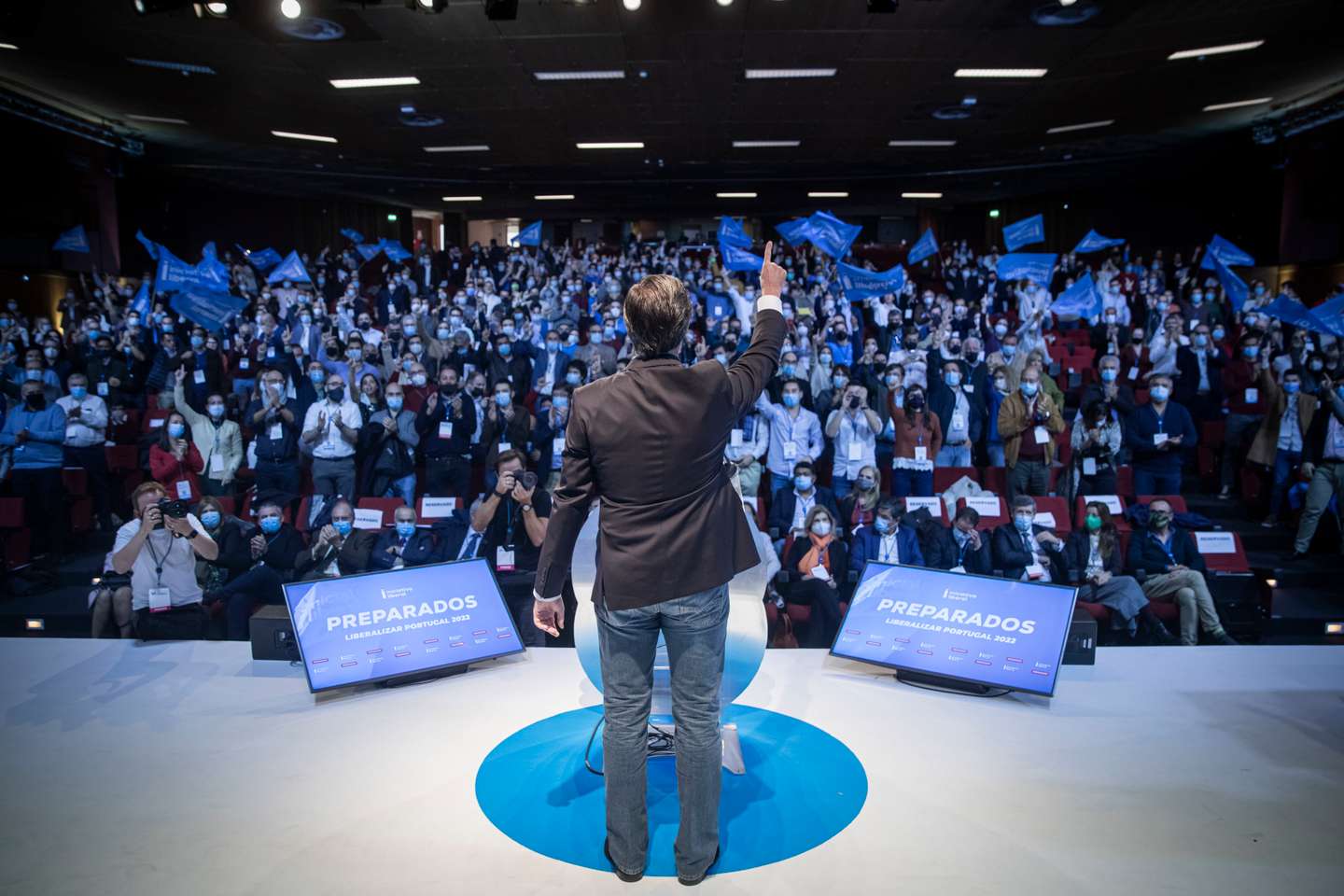 VI Convenção da Iniciativa Liberal - IL. O partido reúne em convenção no Centro de Congressos de Lisboa. Intervenção de João Cotrim de Figueiredo, presidente do partido. Lisboa, 12 de dezembro de 2021. JOÃO PORFÍRIO/OBSERVADOR