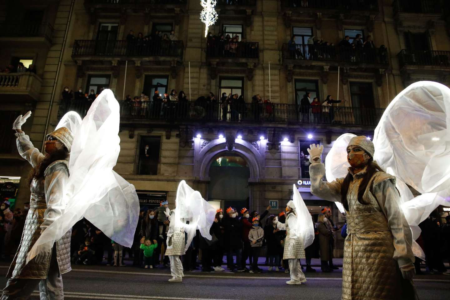 A celebração da Noite de Reis em Barcelona, Espanha