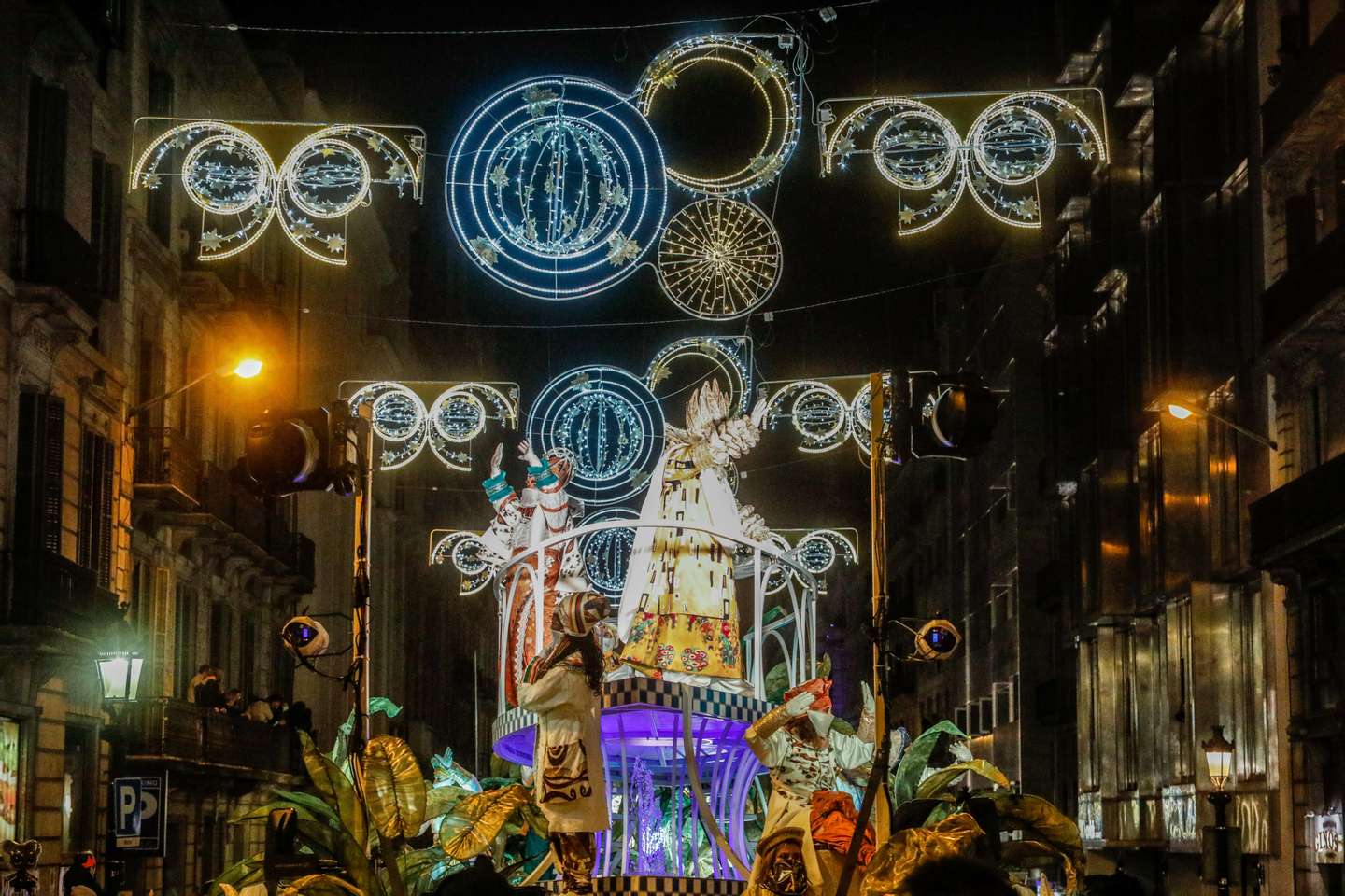 A celebração da Noite de Reis em Barcelona, Espanha