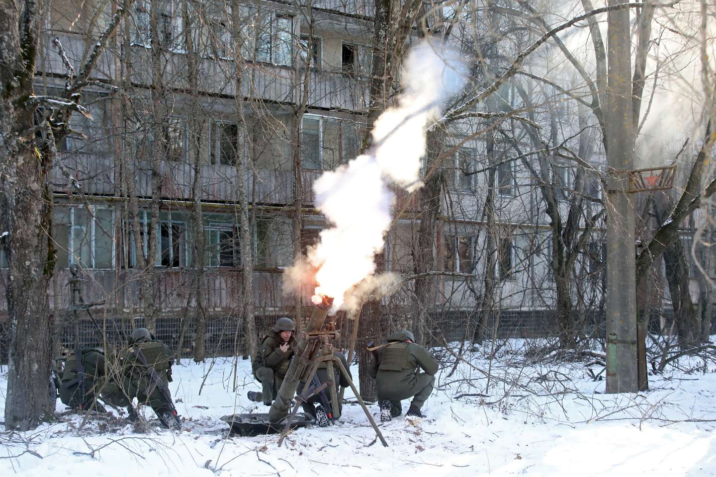 Drill of Ukrainian Interior Ministry units in Prypiat