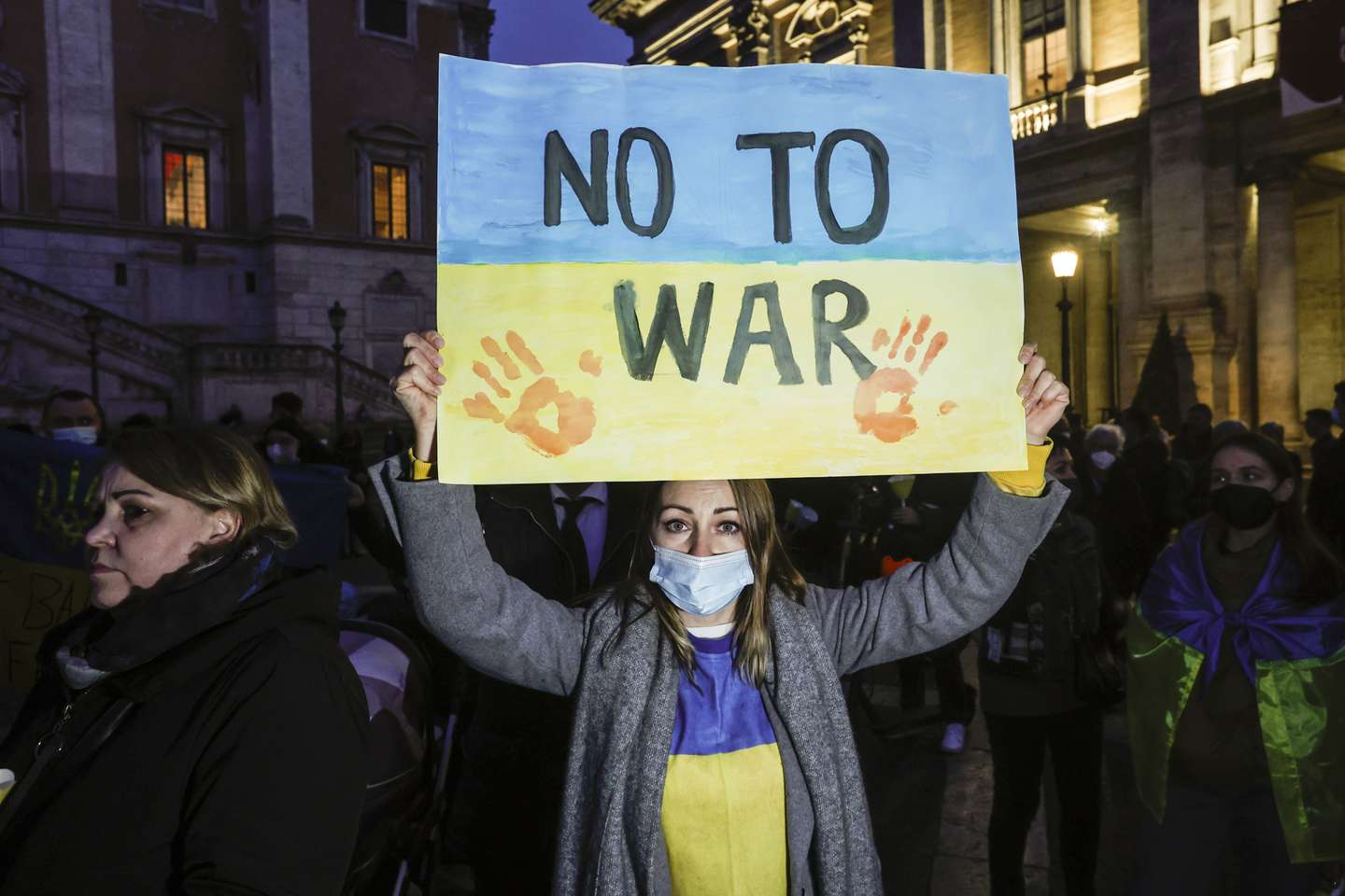 Protestos contra a invasão da Ucrânia em Roma, Itália
