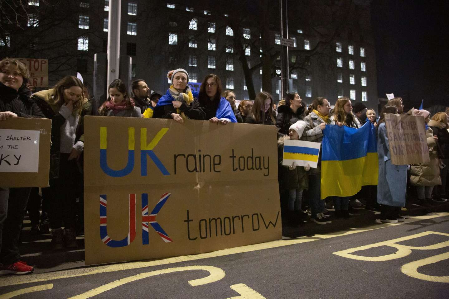 Protestos contra a invasão da Ucrânia em Londres, Reino Unido