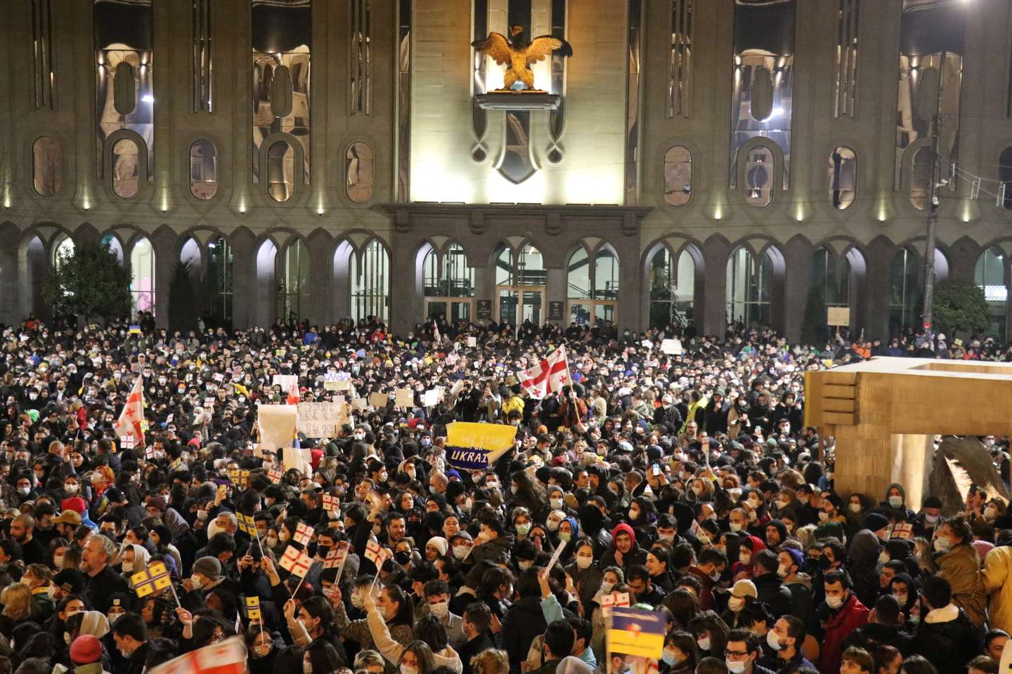 Protestos contra a invasão da Ucrânia em Tbilisi, Georgia