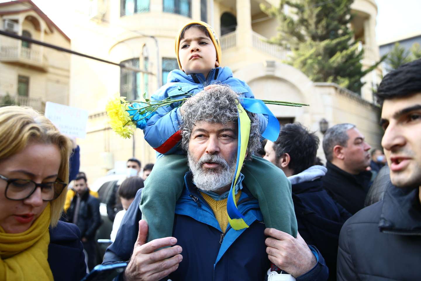 Demonstration in support of Ukraine in Baku