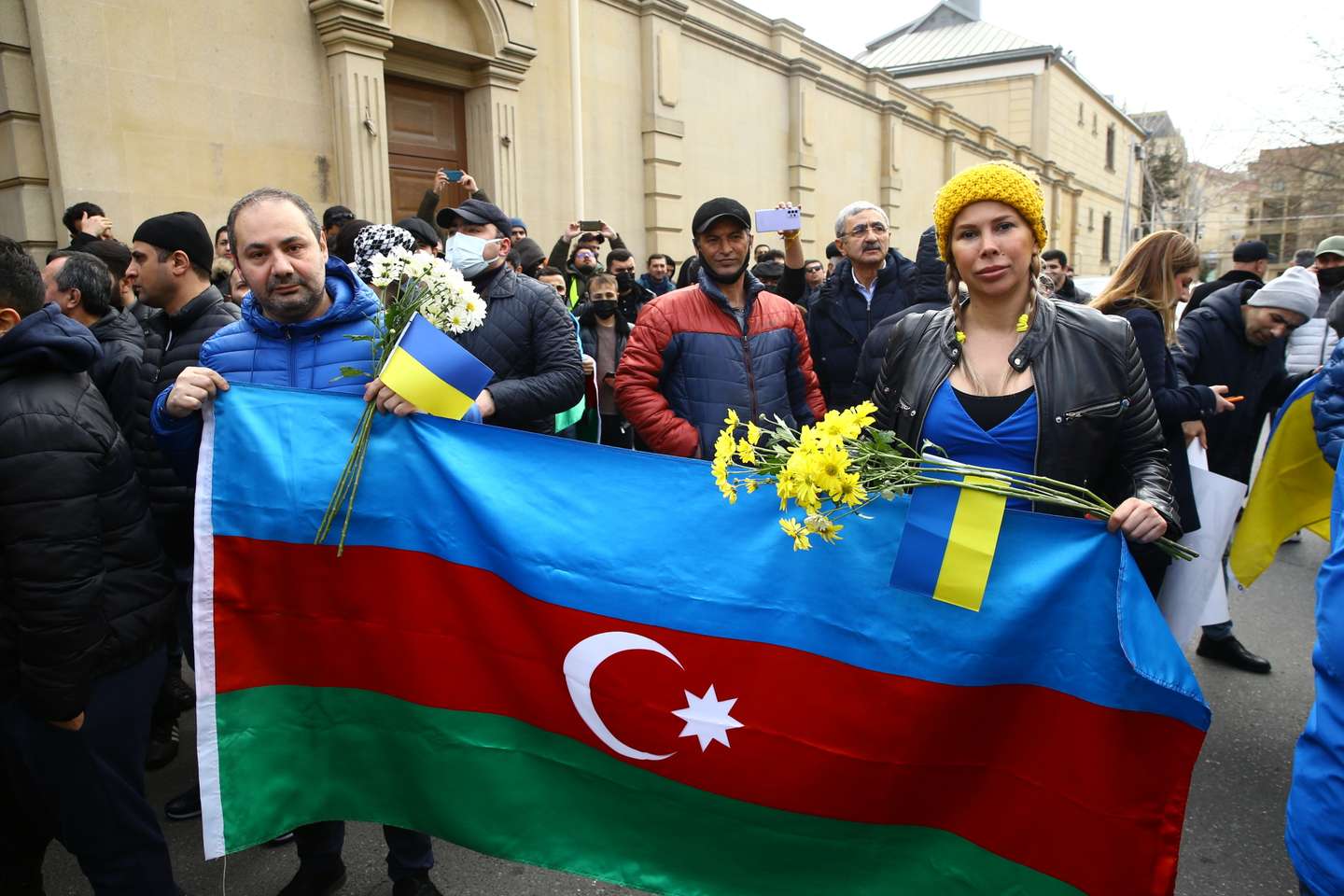 Demonstration in support of Ukraine in Baku