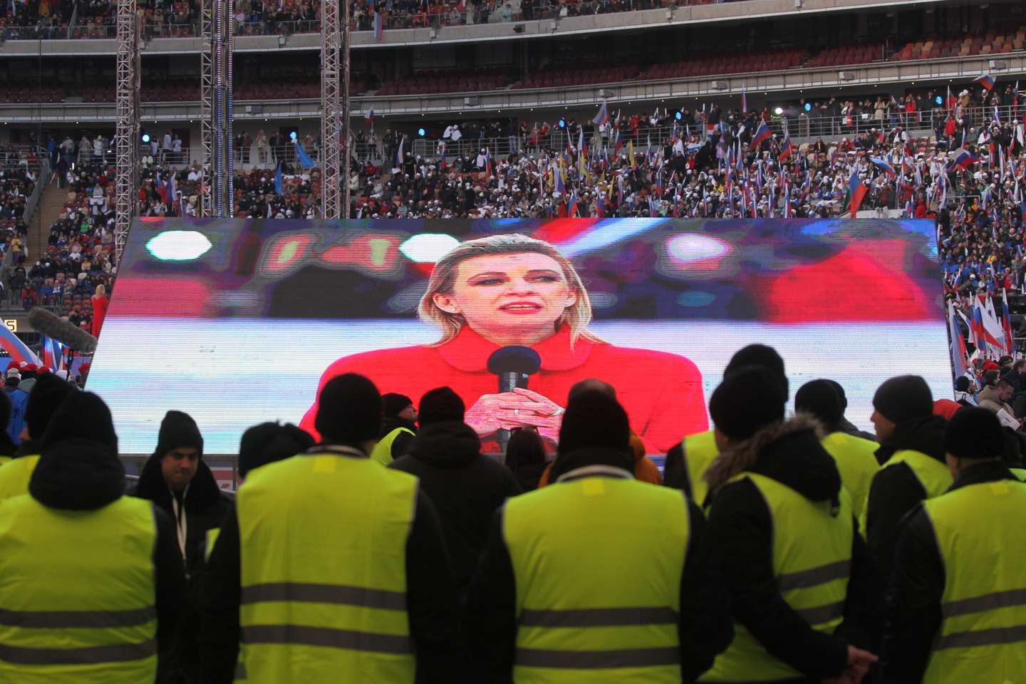 President Putin Addresses Supporters On Anniversary Of Annexation Of Crimea
