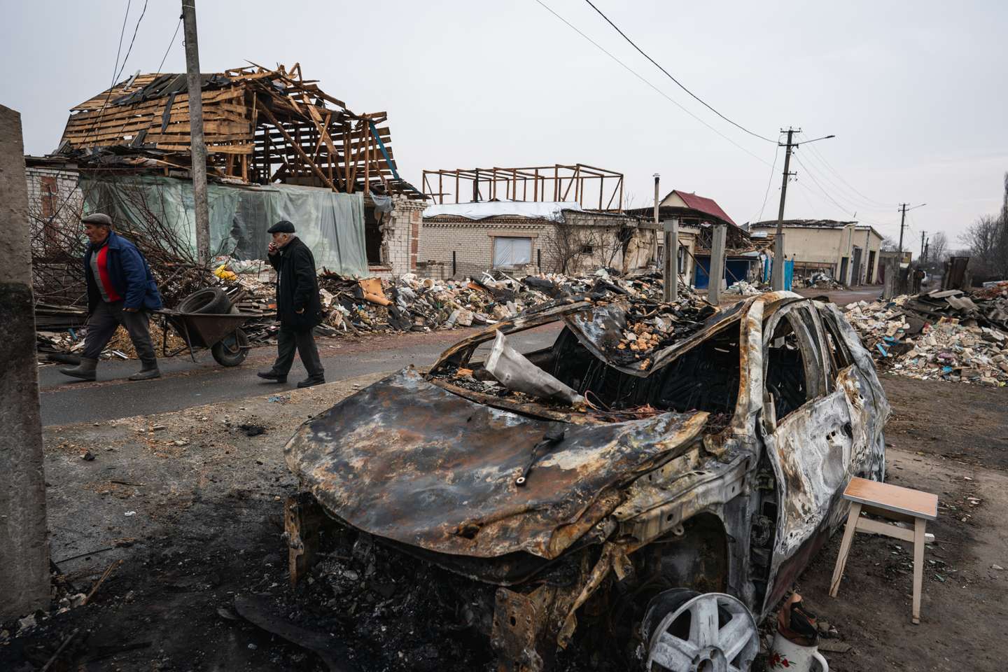 Views of destruction in Ukraine's Brovary