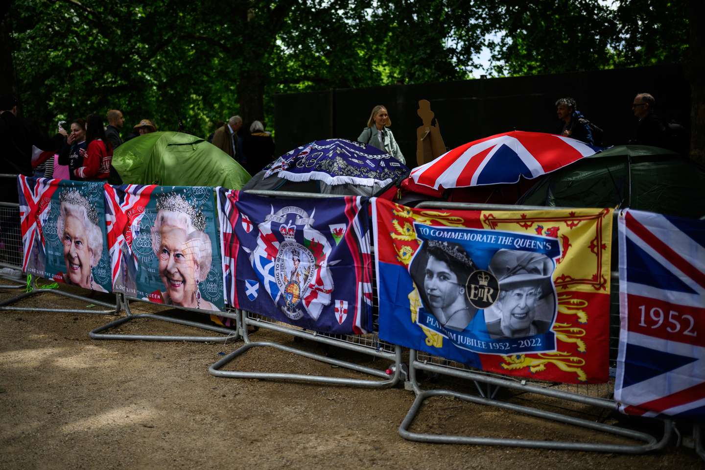 Preparations Are Made Around London For Queen Elizabeth II's Platinum Jubilee