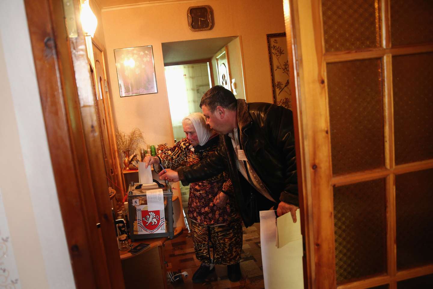 Referendum Staff Collect Votes From The Elderly And Infirm