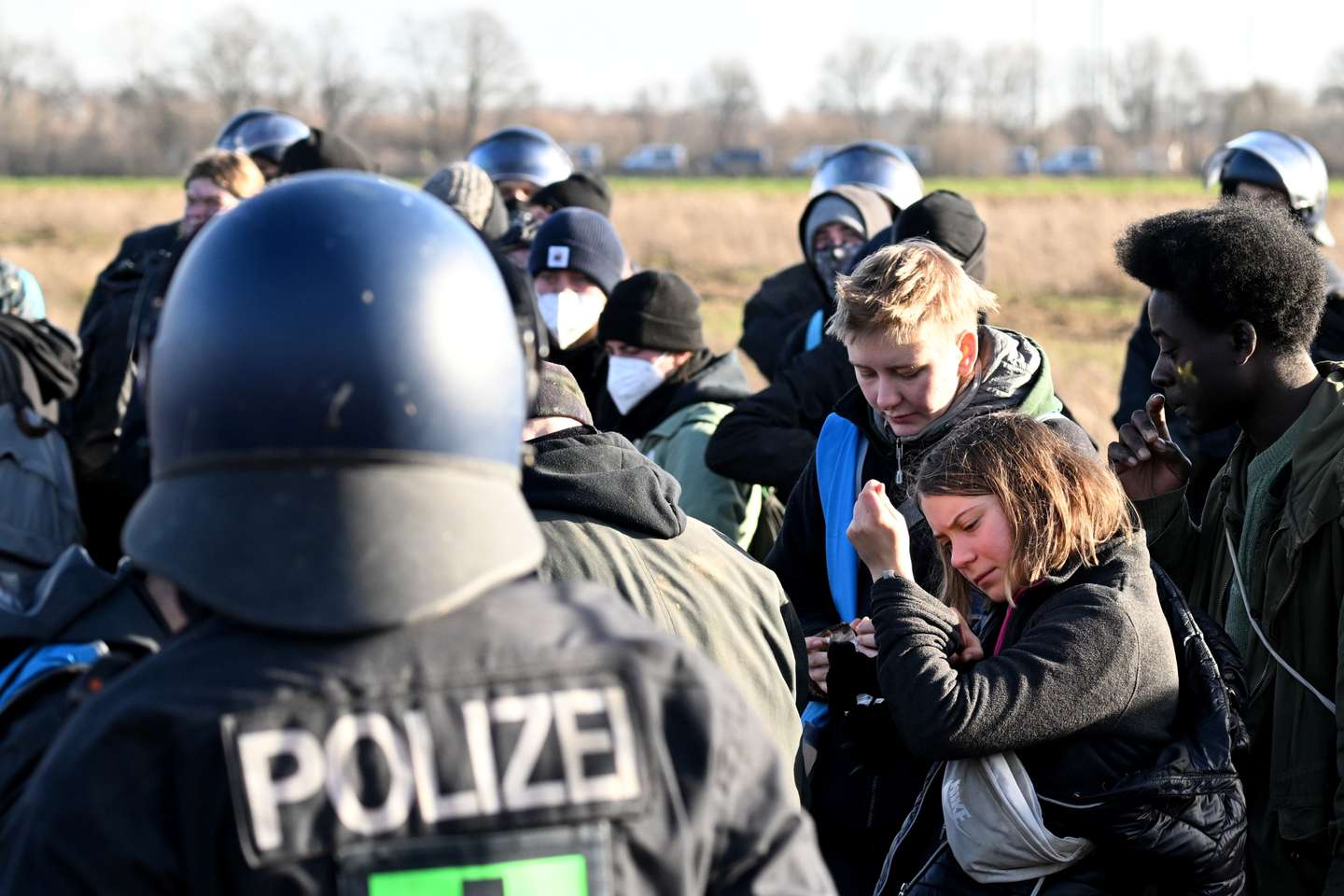 Demonstration near Garzweiler open pit mine