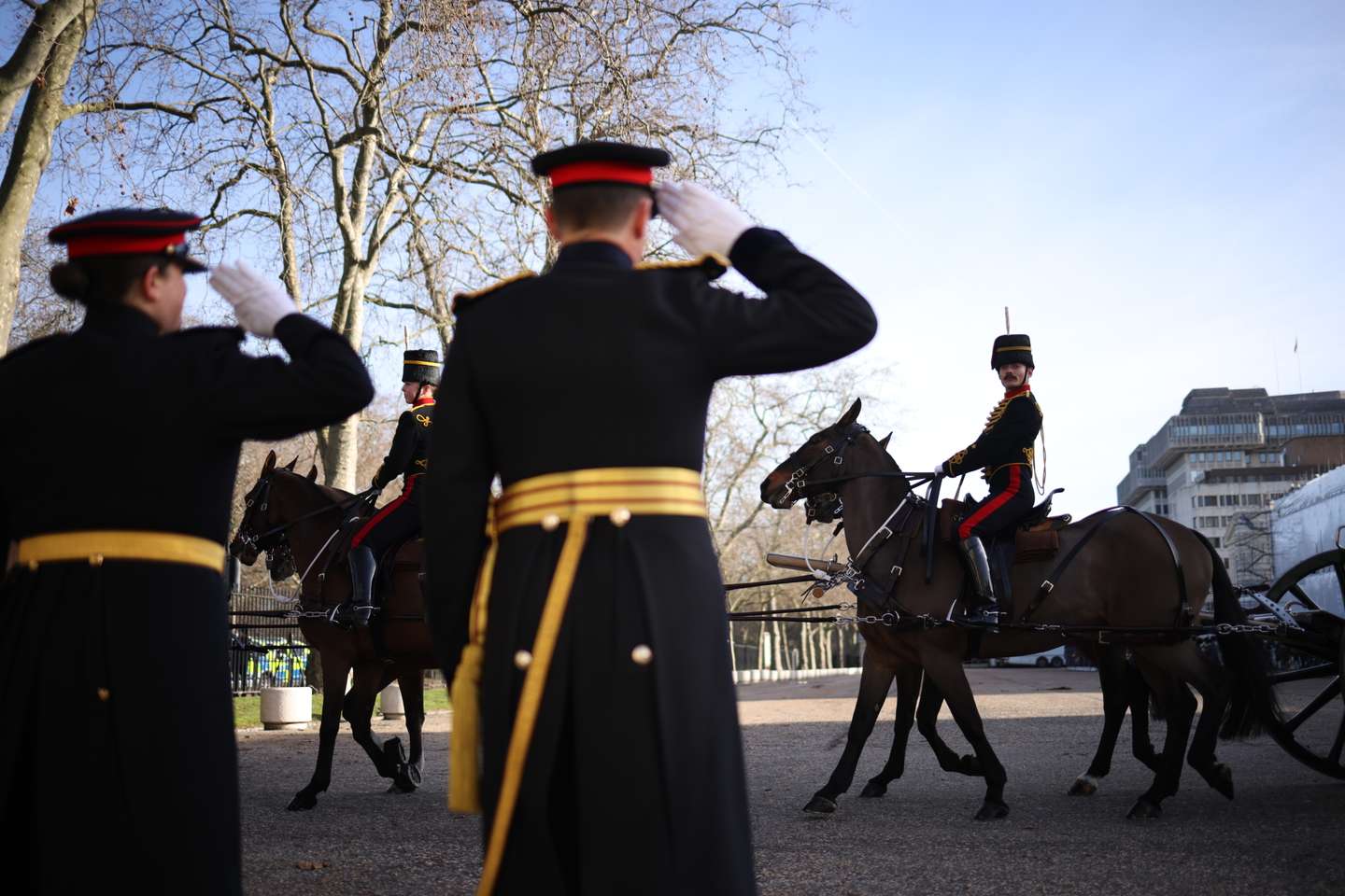 A celebração da Companhia Real de Artilharia a Cavalo que marca o Jubileu de Platina da Rainha Isabel II