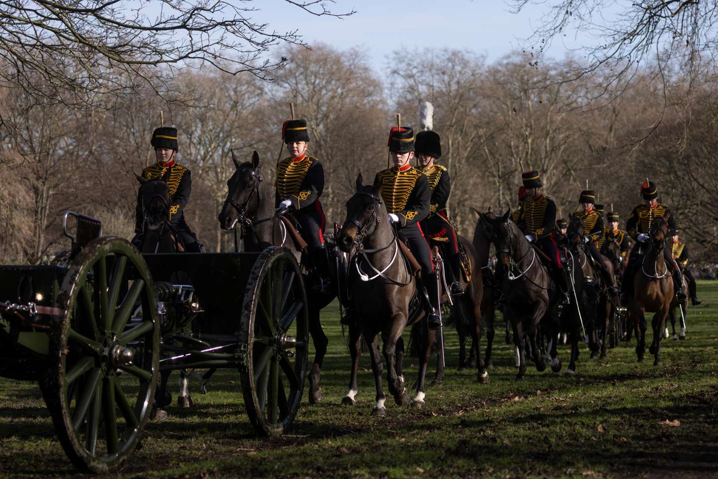 A celebração da Companhia Real de Artilharia a Cavalo que marca o Jubileu de Platina da Rainha Isabel II