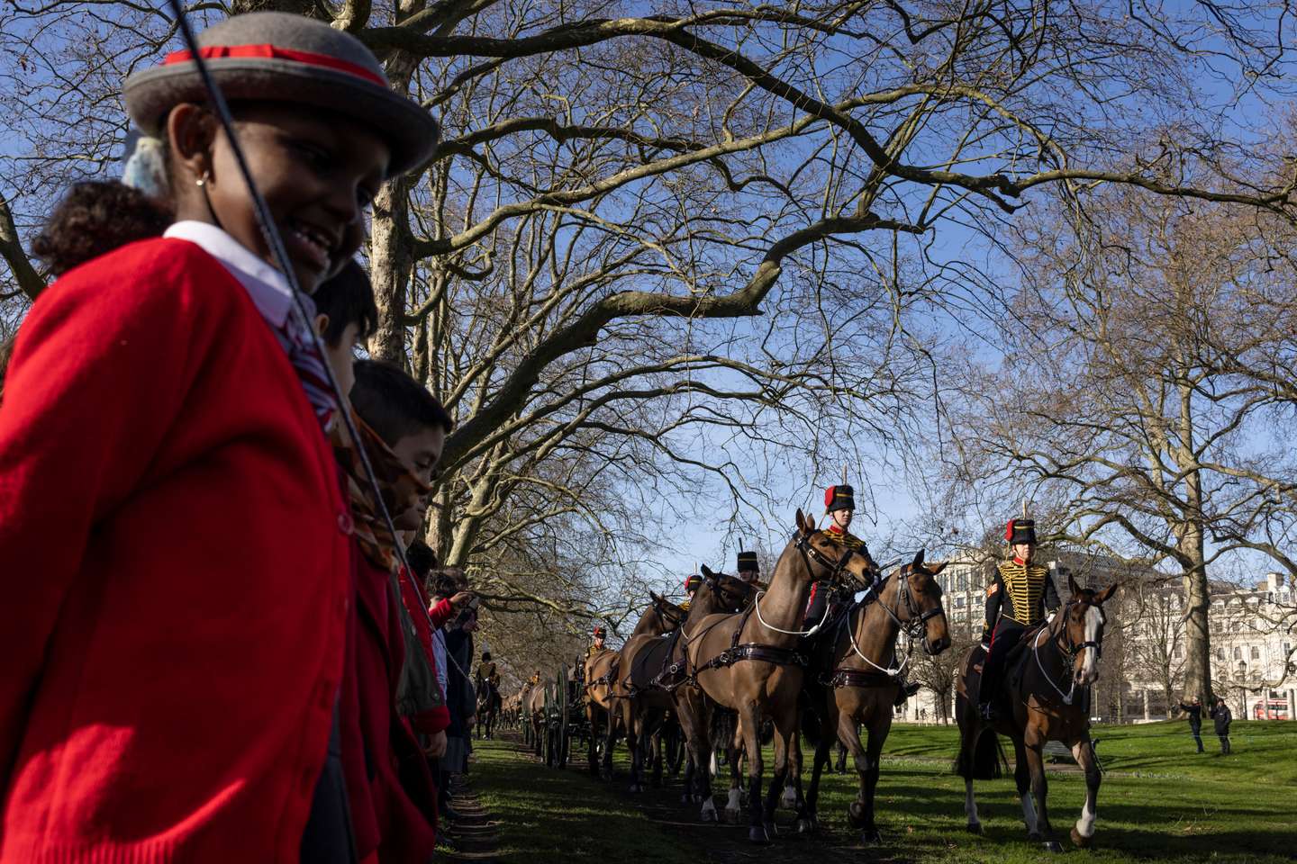 A celebração da Companhia Real de Artilharia a Cavalo que marca o Jubileu de Platina da Rainha Isabel II