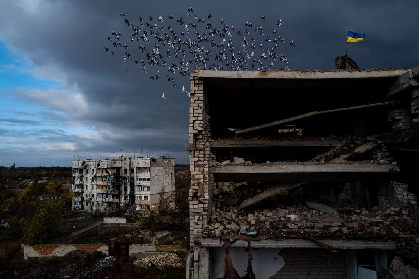 Recently recaptured village of Archangelske in Kherson Oblast, Ukraine