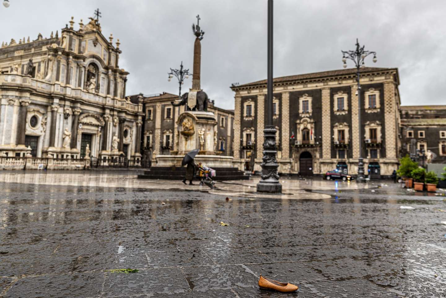 Inundações causadas por tempestade rara em Catania, Itália