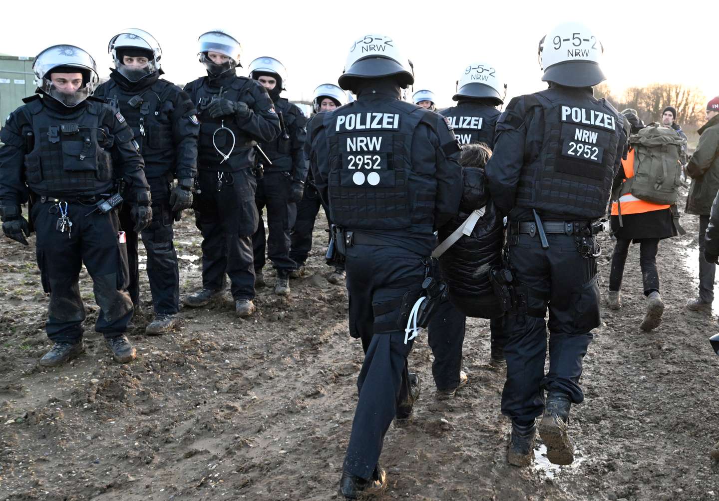 Demonstration near Garzweiler open pit mine
