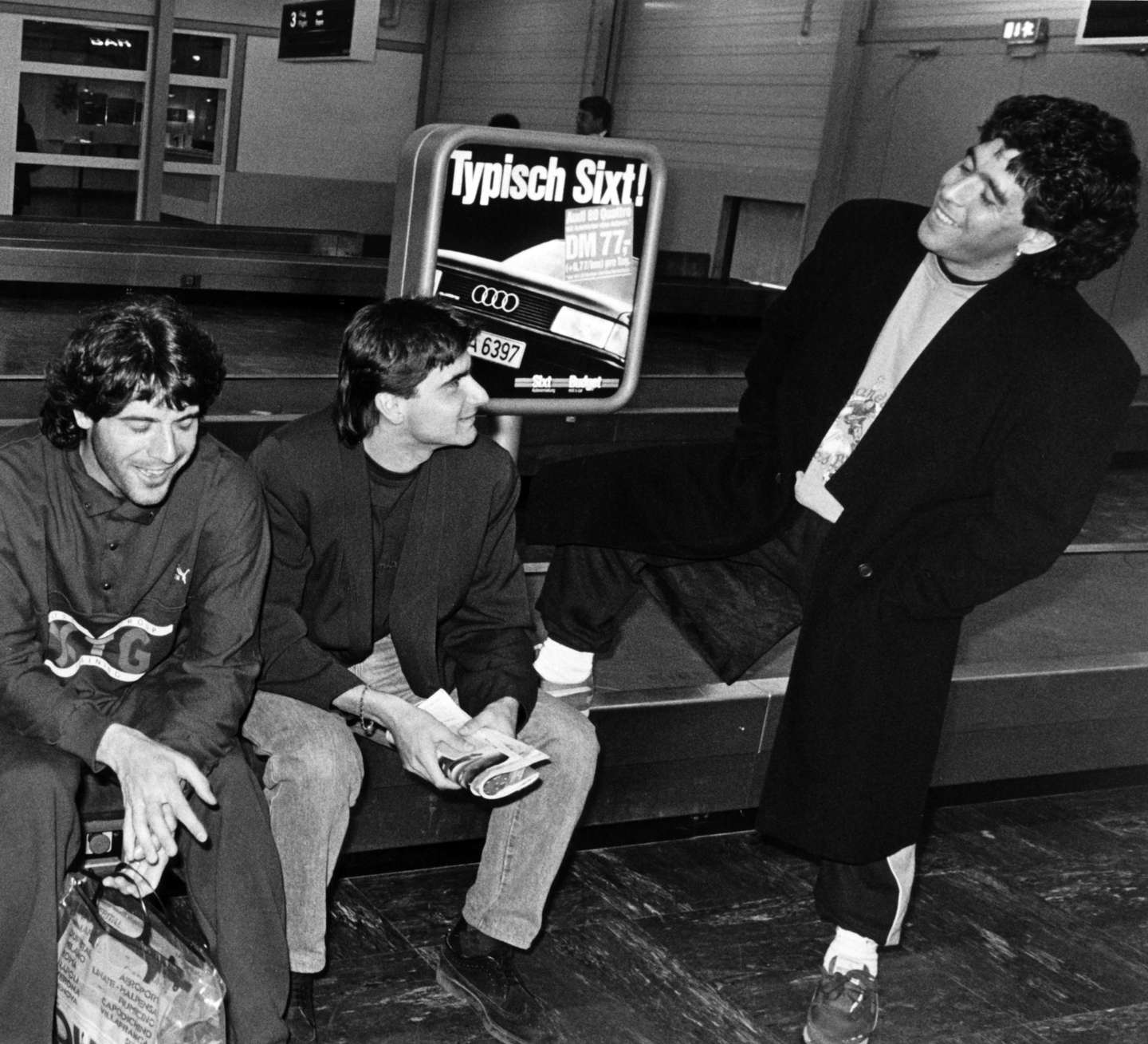 Diego Maradona at Munich airport