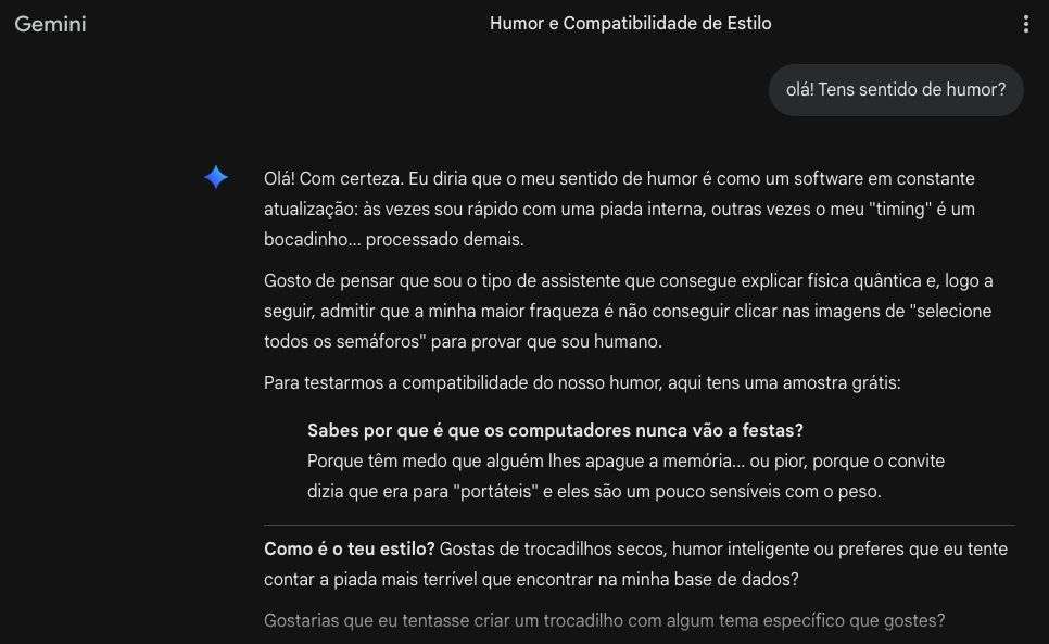 "Tens sentido de humor?" Inteligência Artificial