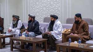 epa12679722 A handout photo made available by the Taliban's Interior Ministry shows Afghanistan's delegation during the meeting between Afghanistan’s Acting Interior Minister Sirajuddin Haqqani and United Nations Under-Secretary-General for Political and Peacebuilding Affairs Rosemary DiCarlo (both not pictured) in Kabul, Afghanistan, 25 January 2026. Afghanistan’s Acting Interior Minister Sirajuddin Haqqani met with a visiting United Nations delegation led by Rosemary DiCarlo to discuss engagement between Afghanistan and the international community, cooperation on counter-narcotics efforts, economic stability, private sector restrictions, and humanitarian assistance.  EPA/TALIBAN INTERIOR MINISTRY HANDOUT  HANDOUT EDITORIAL USE ONLY/NO SALES