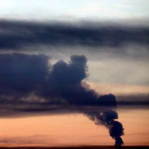 epa13122821 Smoke rises near the town of Domodedovo following a Ukrainian drone attack in the Moscow Region, Russia, 20 July 2026. According to Governor Andrey Vorobyov, 10 people, including a child, were injured in the drone attack on the Moscow region.  EPA/STRINGER