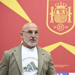 epa13247688 Spanish National team head coach Luis de la Fuente holds a press conference to announce the players for the UEFA Nations League held at the Soccer City Complex of Las Rozas, Madrid, Spain, 18 September 2026. Spain will face England upcoming 26 September.  EPA/FERNANDO VILLAR