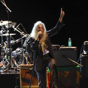 epa12440407 US singer, songwriter, and author Patti Smith performs during a concert at the Teatro Real in Madrid, Spain, 08 October 2025, commemorating the 50th anniversary of her album 'Horses.'  EPA/JUANJO MARTIN