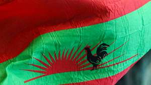 Bandeira da UNITA (União Nacional para a Independência Total de Angola), o maior partido da oposição, Luanda, 01 de Setembro de 2008. JOAO RELVAS/LUSA