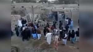 epa11086683 A handout video grab made available by the Iranian state TV (IRIB) shows people gathered at the site of a missile strike in Iran-Pakistan border village of Saravan, Sistan Baluchestan province, southern Iran, 18 January 2024. According to the Irna News agency, at least nine people were killed after Pakistan carried out a missile attack on the southeastern Iranian city of Saravan early on 18 January 2024. The Pakistani Foreign Ministry stated the Pakistani military conducted a series of highly coordinated and precisely targeted strikes against terrorist hideouts in the Iranian province of Siestan-o-Baluchistan, as a demonstration of its determination to protect and defend its national security.  EPA/IRANIAN STATE TV (IRIB) / HANDOUT BEST QUALITY AVAILABLE   HANDOUT EDITORIAL USE ONLY/NO SALES HANDOUT EDITORIAL USE ONLY/NO SALES