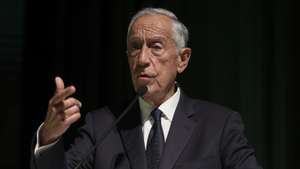 O Presidente da República, Marcelo Rebelo de Sousa, intervem durante a sessão de encerramento da conferência "Querer e Crescer" em Carcavelos, 20 de março de 2023. ANTÓNIO COTRIM/LUSA