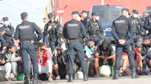 epa13236205 The Spanish National Police transfer hundreds of migrants who had been sleeping on the street to a new location consisting of several tents, aiming to prevent them from continuing to sleep outdoors, in Ceuta, Spain, 13 September 2026. Police sources said that the transfer has been underway since early this morning, moving people from the Loma Colmenar site to tents set up next to the old Los Rosales prison.  EPA/Reduan